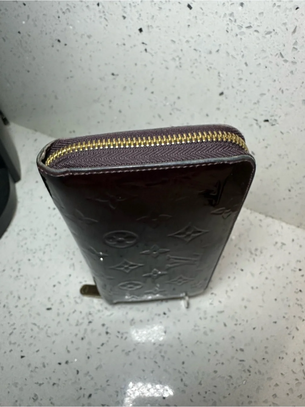 Louis Vuitton Patent Vernis Zip Wallet in Bordeaux